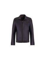 Мужская кожанка тёмно-синяя — натуральная кожа, стиль casual — изображение 9