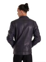 Мужская кожанка тёмно-синяя — натуральная кожа, стиль casual — изображение 8